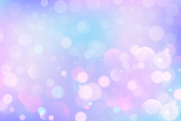 Poster - Cute dreamy background with soft pink and purple gradient. Bokeh effects sparkle like magic with iridescent glitter and pastel rainbow hues. Fairy inspired backdrop. Vector illustration