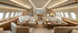 © febrinadwsr - luxury airplane cabin with spacious seating and fine dining