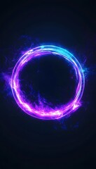 Poster - a luminescent circular portal glows with vibrant energy effects