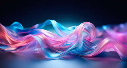 Wall Mural - abstract waves of blue, pink, and purple hues create a smooth, modern, and elegant design with a flu