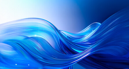 Wall Mural - abstract blue waves flow smoothly across the image, creating a dynamic and modern background with sh