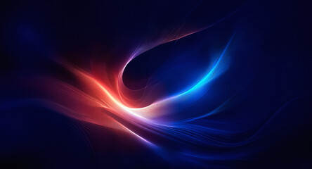 Wall Mural - swirling red and blue light streams across a dark backdrop. abstract design with flowing colors crea