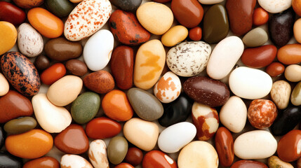 Poster - Colorful assortment of pebbles and stones arranged closely together