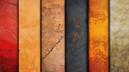 Poster - A collection of textured wall panels in various colors and patterns showcasing artistic design