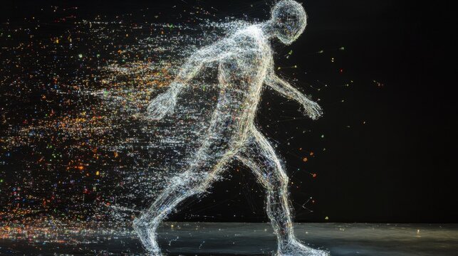 Abstract Figure Walking, Digital Art