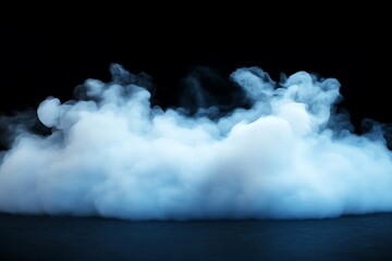 Wall Mural - black and white clouds isolated on black background