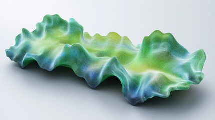 Poster - abstract colorful wave-like sculpture with smooth contours, showcasing vibrant gradients and texture
