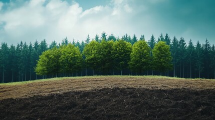 Poster - Contrasting environments showcase the impact of deforestation and the beauty of thriving forests in nature conservation efforts. Generative AI