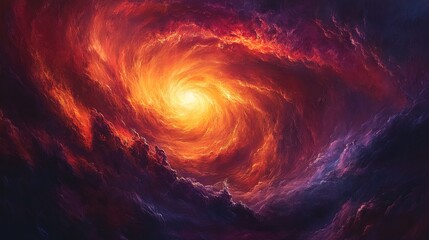 Wall Mural - colorful cosmic storm in red, orange, and purple swirling clouds, intense and dramatic