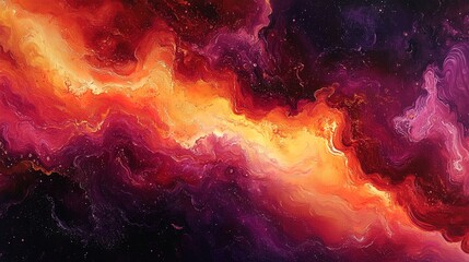 Wall Mural - colorful cosmic storm in red, orange, and purple swirling clouds, intense and dramatic