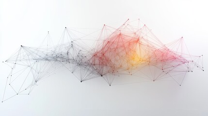 Poster - Abstract network connection, data flow, digital, white background, technology concept