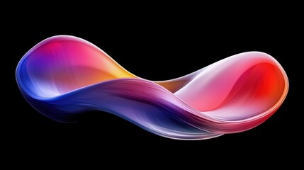 Poster - abstract swirling shapes in vibrant colors on a black background, creating a dynamic visual effect