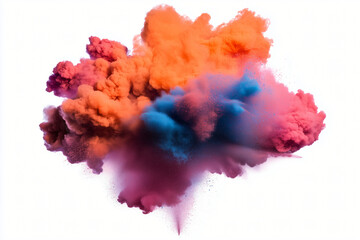 Poster - Explosive Cloud of Colors: A vibrant burst of colored powder, creating an abstract explosion of energy and artistic expression.