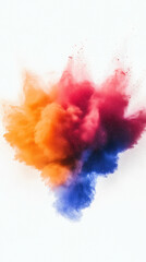Poster - Chromatic Burst: A vibrant explosion of colorful powder, a visual representation of energy and artistry, against a clean background, showcasing an array of colors and a dynamic form.