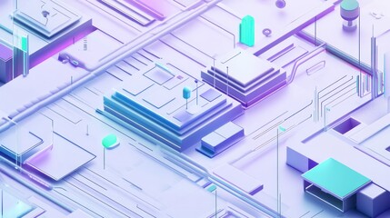 Poster - Abstract tech circuit board design, glowing, futuristic background, website banner