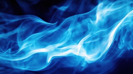 Leinwandbilder - Bright blue gas flame close up showcasing vibrant hues and dynamic movement in a dark setting. Generative AI