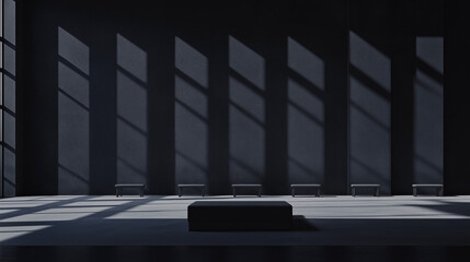 Poster - Geometric Symphony: A striking display of light and shadow, with strong lines and a minimalist aesthetic creating a scene of modern elegance.