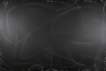 Poster - Abstract dark chalkboard texture with scribbles and smudges on the edges.