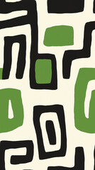 Poster - Abstract Geometric Pattern: A modern, minimalist design featuring a repeating pattern of geometric shapes in a muted color palette, creates a sense of order and visual interest. 