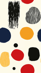 Poster - Geometric Abstraction: a visually dynamic composition of colorful shapes and textures creating a vibrant and engaging pattern with an artistic flair.