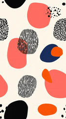 Poster - Abstract Organic Forms: An artistic composition of organic shapes, with bold colors and textural details, creates a visually captivating and modern pattern.