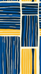 Poster - Geometric Abstraction: A vibrant abstract design of hand-drawn, stylized geometric shapes, blocks, and lines, creating a dynamic interplay of colors and forms.