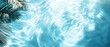 © ZzGooggiigz - Top view of a blue calm and clear calm water surface, water texture with ripples and shadow of palm leaves.