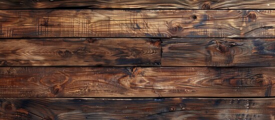 Poster - Rustic dark brown wood texture background with aged planks and subtle grain patterns ideal for design projects, centered composition creating depth