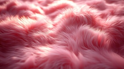 Poster - Close-up of fluffy pink fur texture, soft and cozy appearance. Warmth and comfort concept