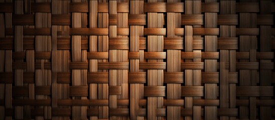 Aufkleber - Natural bamboo weaving texture in warm brown hues, featuring intricate patterns and a smooth surface, ideal as a rustic backdrop or design element.