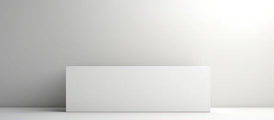Poster - Large rectangular white box on minimalistic light gray background with soft lighting highlighting the edges and subtle shadows for depth