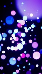 Poster - Vibrant bokeh lights dance in dynamic purple and blue animation background