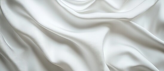 Poster - Elegant white silk fabric draped smoothly with gentle folds and shadows creating a luxurious and soft texture, ideal for sophisticated designs.