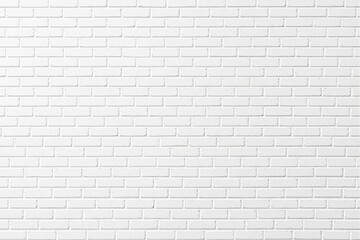 Poster - White brick wall texture on a clean background.
