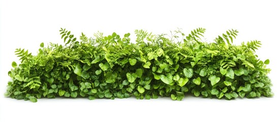 Aufkleber - Lush green foliage arrangement featuring various shades of green leaves, positioned horizontally against a clean white background.