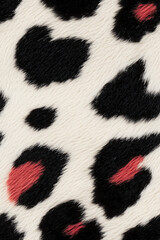Poster - Leopard Print Close-Up: An eye-level macro view of a textured leopard print showcases its unique pattern. The design consists of black spots set against a neutral backdrop.