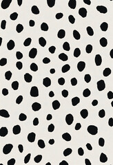 Poster - Dalmatian Spot Pattern: A close-up view reveals a striking pattern of black spots against a backdrop. creating a visual texture. 