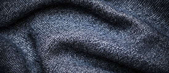Aufkleber - Elegant dark blue grey fabric texture with subtle wave patterns creating a sophisticated background, emphasizing luxury and depth in textiles.