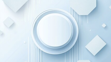 Poster - abstract white circle background, geometric shapes, modern design, website banner