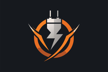 Poster - A contemporary logo incorporates an electric plug and lightning bolt, representing energy and innovation, Create a sleek and modern logo with a subtle nod to a plug or outlet