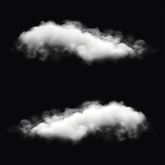 Wall Mural - set of realistic clouds isolated on black background. collection of realistic clouds.