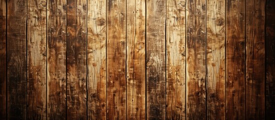 Aufkleber - Rustic wooden planks background featuring rich brown tones with slight texture variations positioned in a horizontal layout ideal for design use