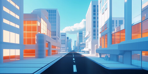 Wall Mural - night city street