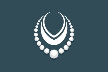Poster - A minimalist logo showcases a timeless pear design, emphasizing simplicity and elegance, Design a minimalist logo featuring a timeless pearl necklace