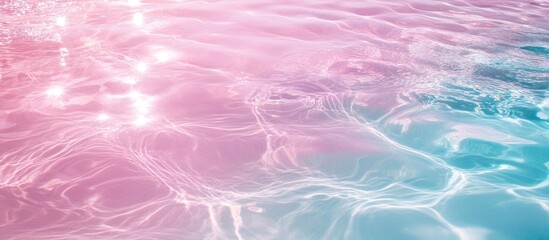 Aufkleber - Soft pastel pink and blue water ripples illuminated by sunlight creating a serene abstract texture perfect for backgrounds and designs.