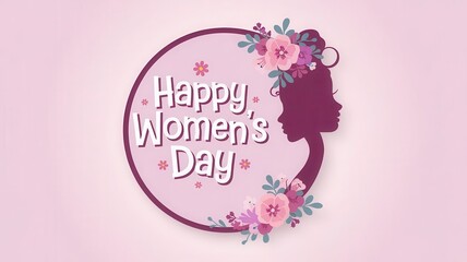 Wall Mural - a circular design with a silhouette of a woman's profile facing right, integrated into the circle.