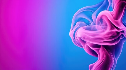 Aufkleber - Colorful swirling smoke rising on gradient blue and purple background