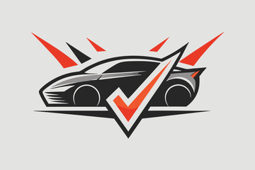 Poster - Minimalist logo design representing energy and motion in a dynamic automotive graphic, Develop a minimalist logo that conveys the energy and excitement of a high-performance vehicle