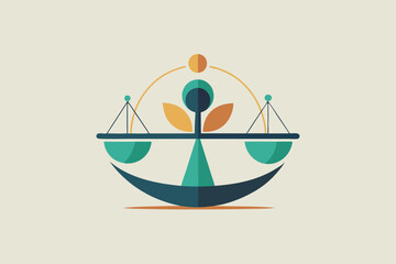 Poster - A balanced logo design featuring natural motifs, vibrant colors, and a minimalist aesthetic reflecting harmony, Develop a minimalist logo that reflects balance and harmony