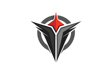 Poster - A modern logo design showcases a minimalist style with sharp angles and a striking color contrast, Develop a sleek logo with a minimalist approach, focusing on negative space